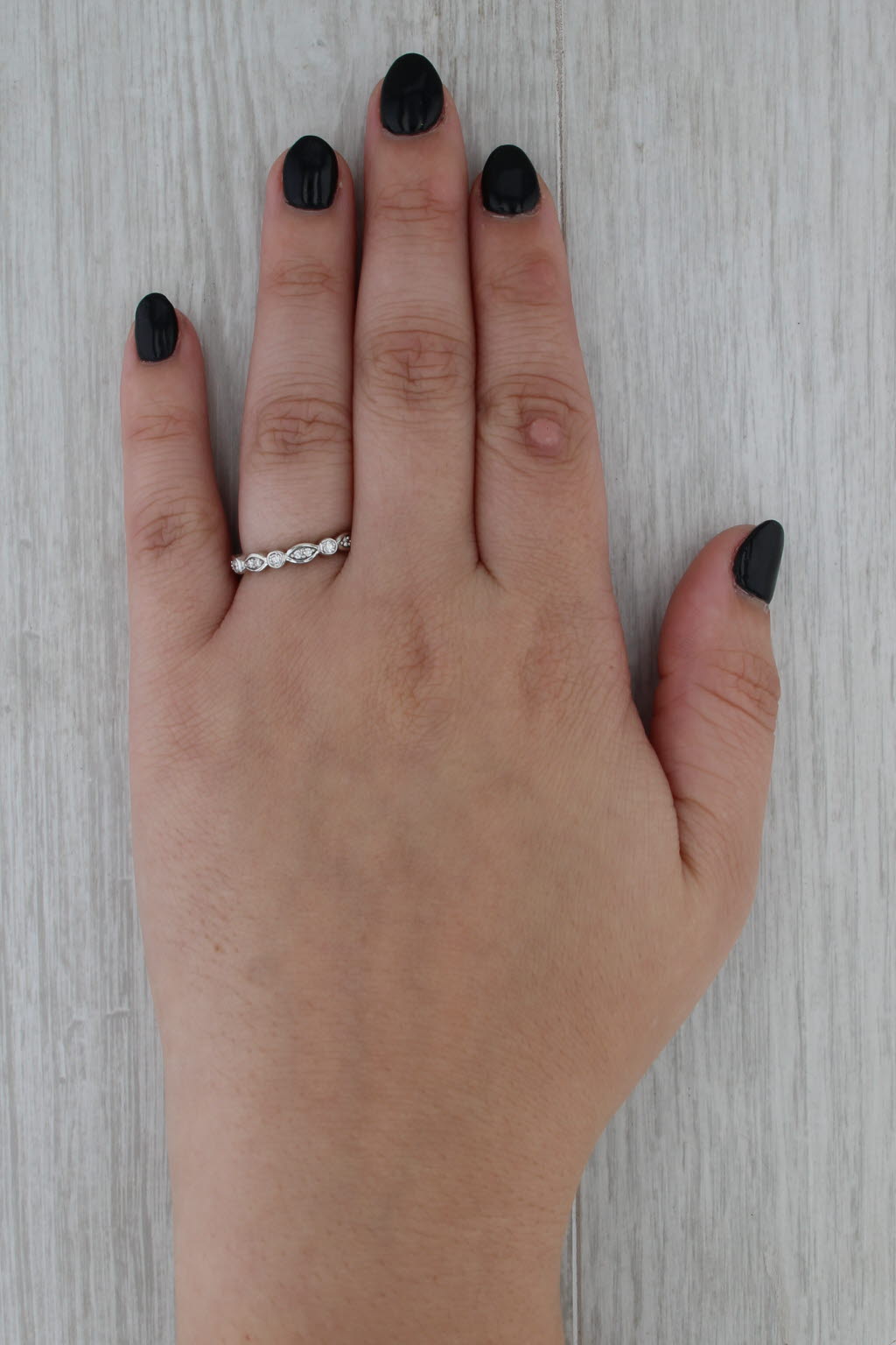 0.25ctw Diamond Stackable Ring 10k White Gold Size 6.5 Wedding Band