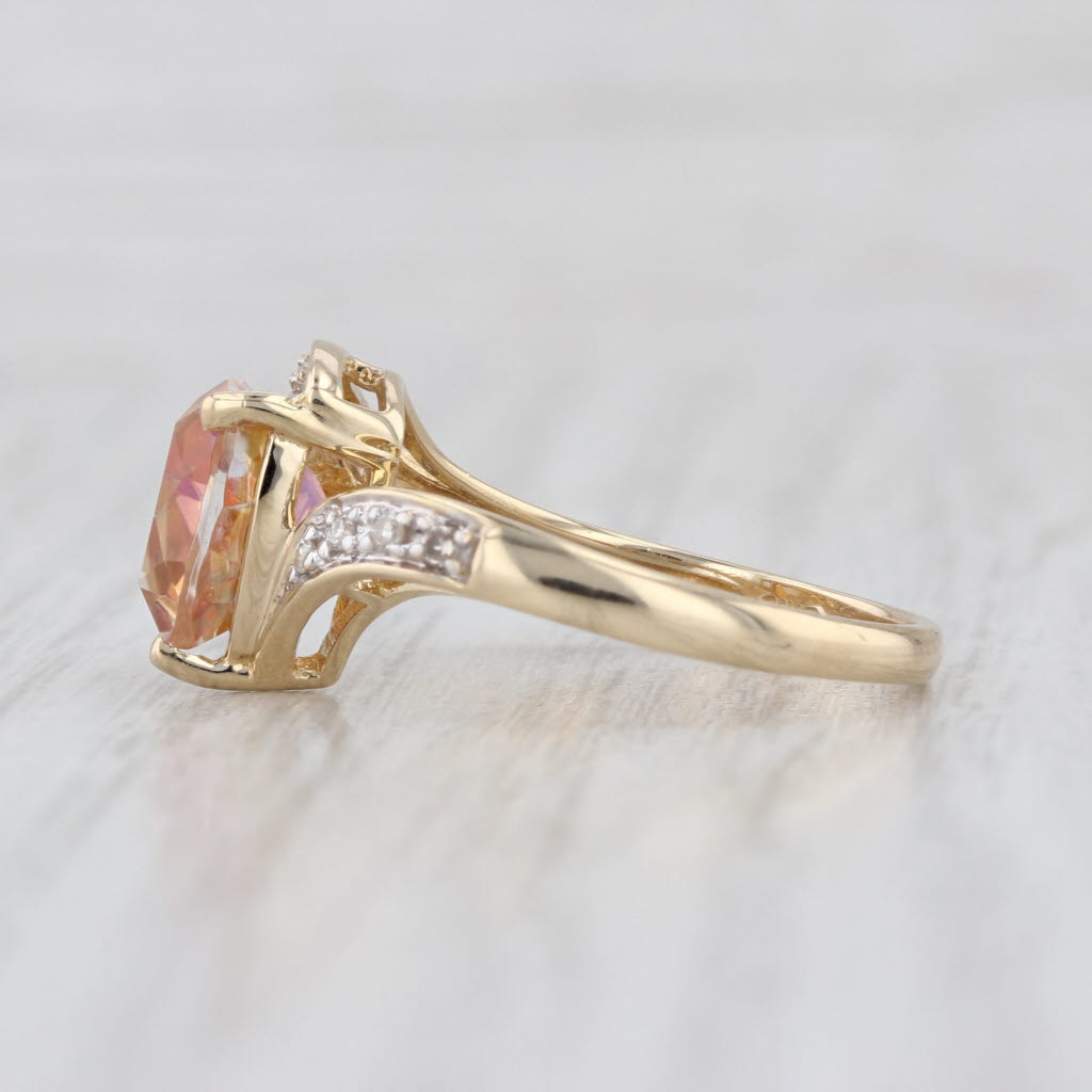 2.68ctw Mystic Topaz Diamond Bypass Ring 14k Yellow Gold Size 7.25