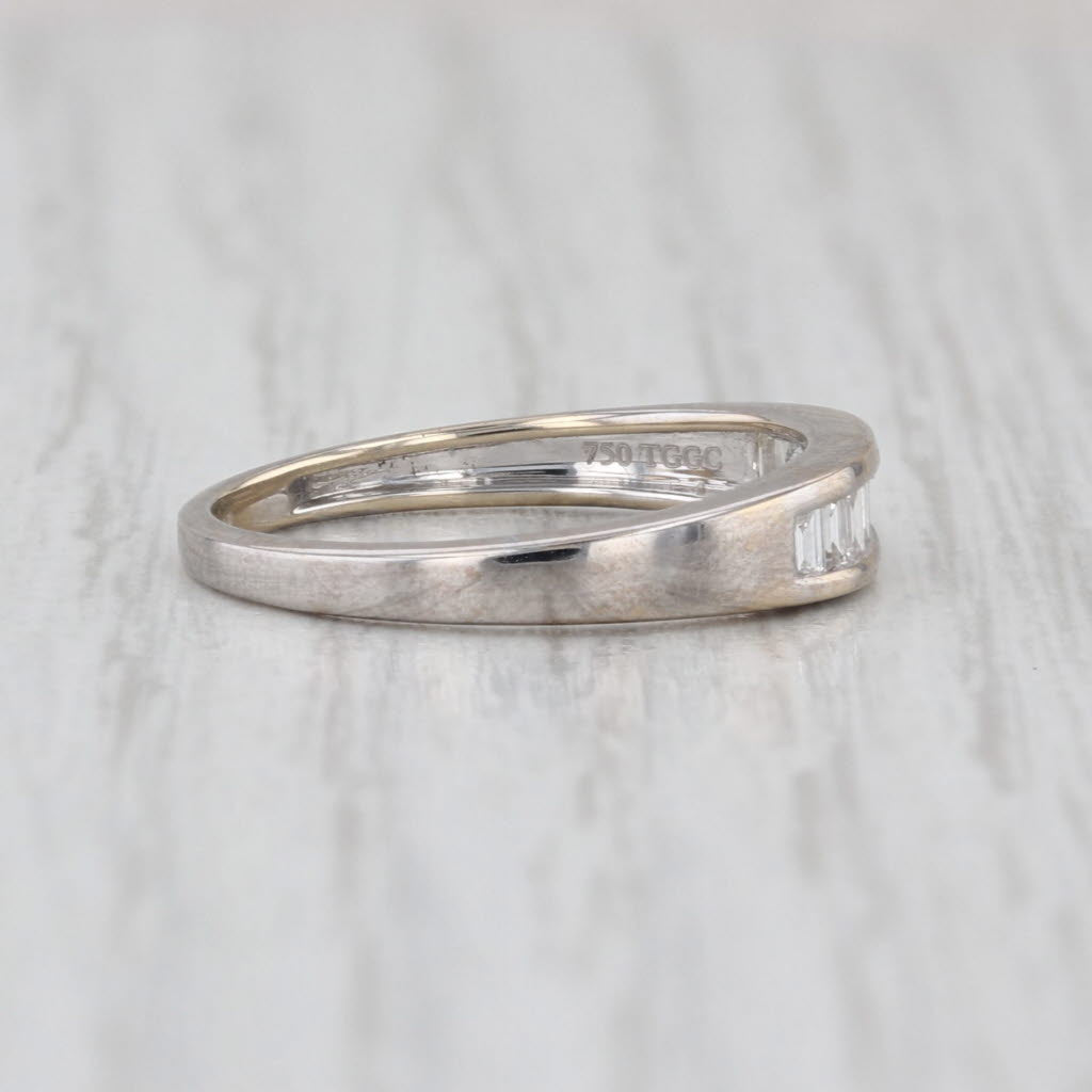 0.33ctw Diamond Wedding Band 18k White Gold Size 6 Stackable Ring COA Tomas Rae