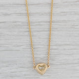 Gray 0.70ctw Diamond Heart Pendant Necklace 14k Yellow Gold 18.25" Cable Chain GIA