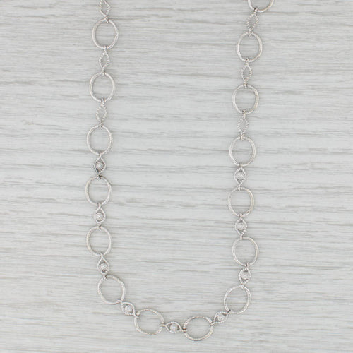 Light Gray Charriol Diamond Circles Necklace with Box 18k White Gold 15.5" Toggle Clasp