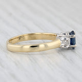 Light Gray 1.41ctw Oval Blue Sapphire Diamond Ring 18k Yellow Gold Size 8.25