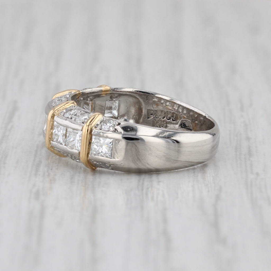 1.36ctw Diamond Wedding Anniversary Band Platinum 18k Gold Size 7 Ring Stackable