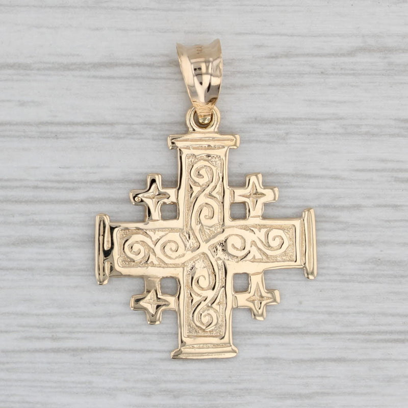 Amazon.com: FindingKing 14K Yellow Gold Jerusalem Cross Pendant Jewelry :  Clothing, Shoes & Jewelry