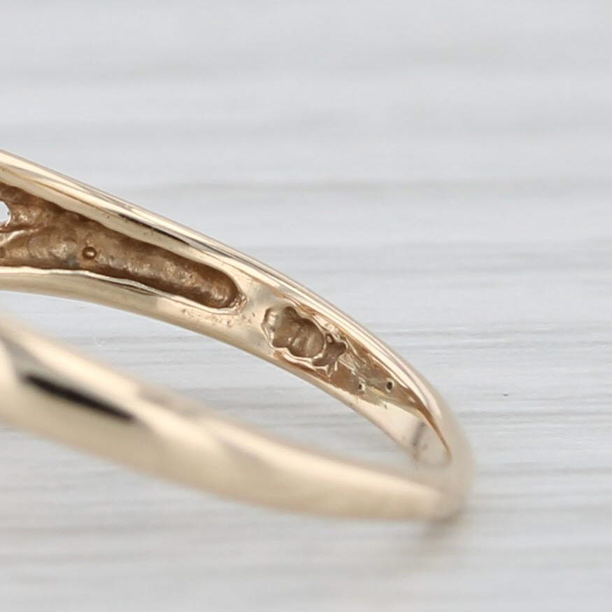 Light Gray Diamond Abstract Heart Ring 10k Yellow Gold Size 3.5