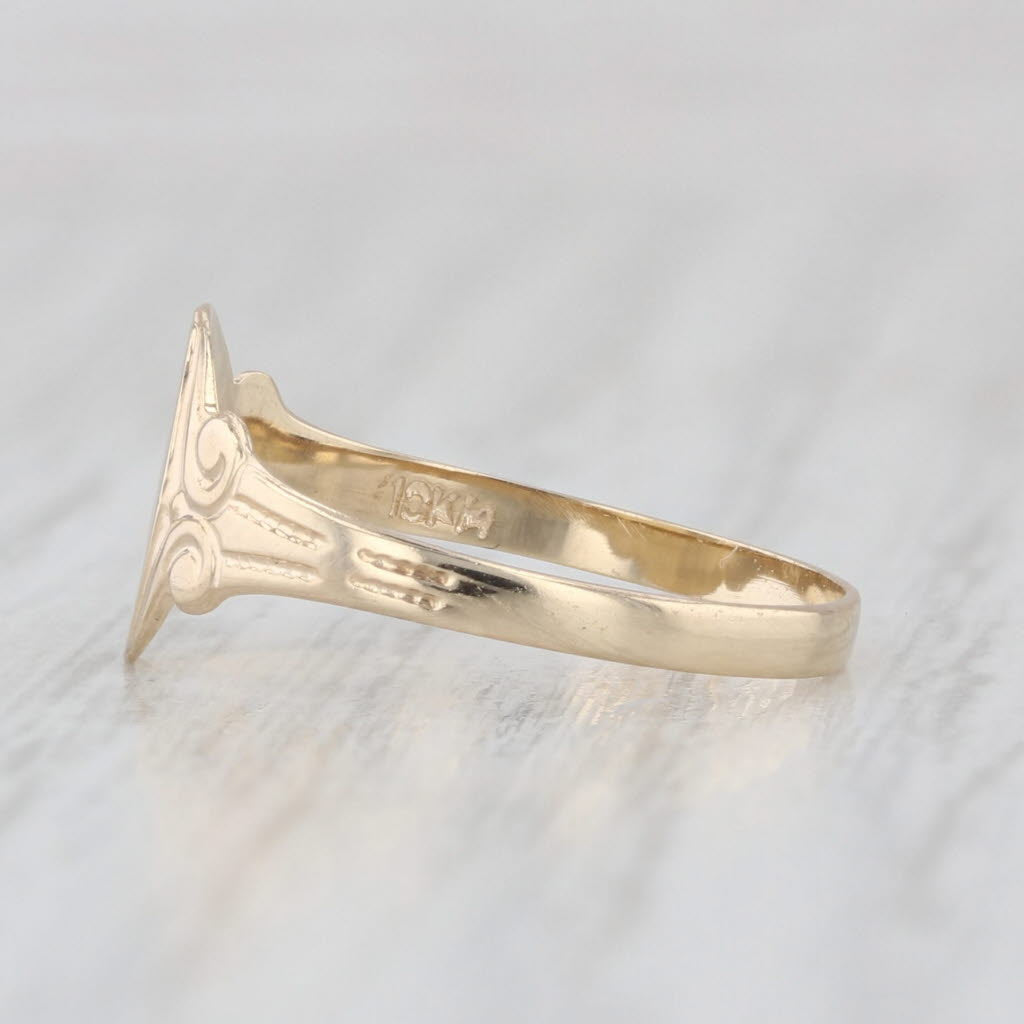 Vintage Engravable Signet Ring 10k Yellow Gold Size 4.25