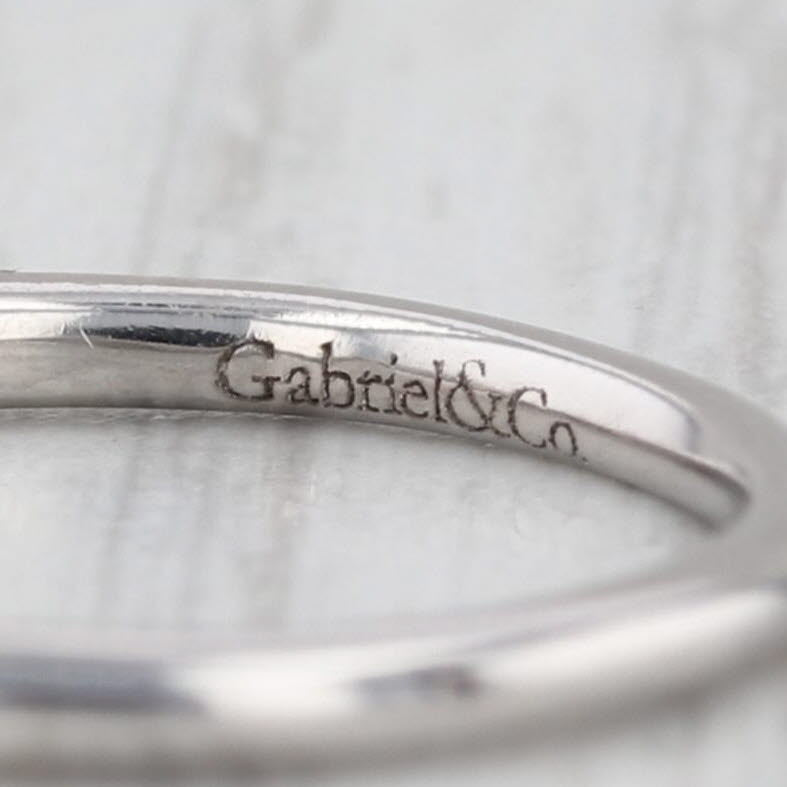 Gabriel Co 0.25ctw Contoured Diamond Wedding Ring 14k White Gold Stackable Band