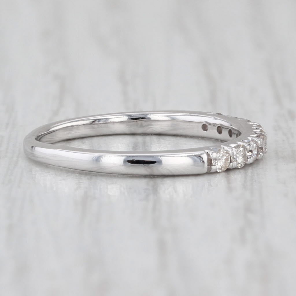 0.23ctw Diamond Wedding Band 10k White Gold Size 6 Stackable Ring