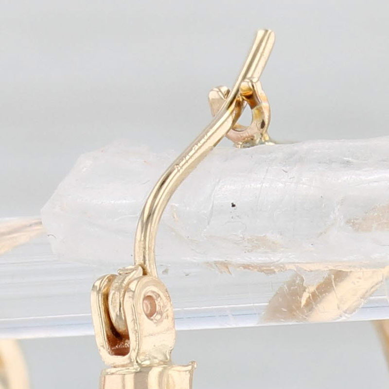 Hammered Hoop Earrings 14k Yellow Gold Snap Top Round Hoops