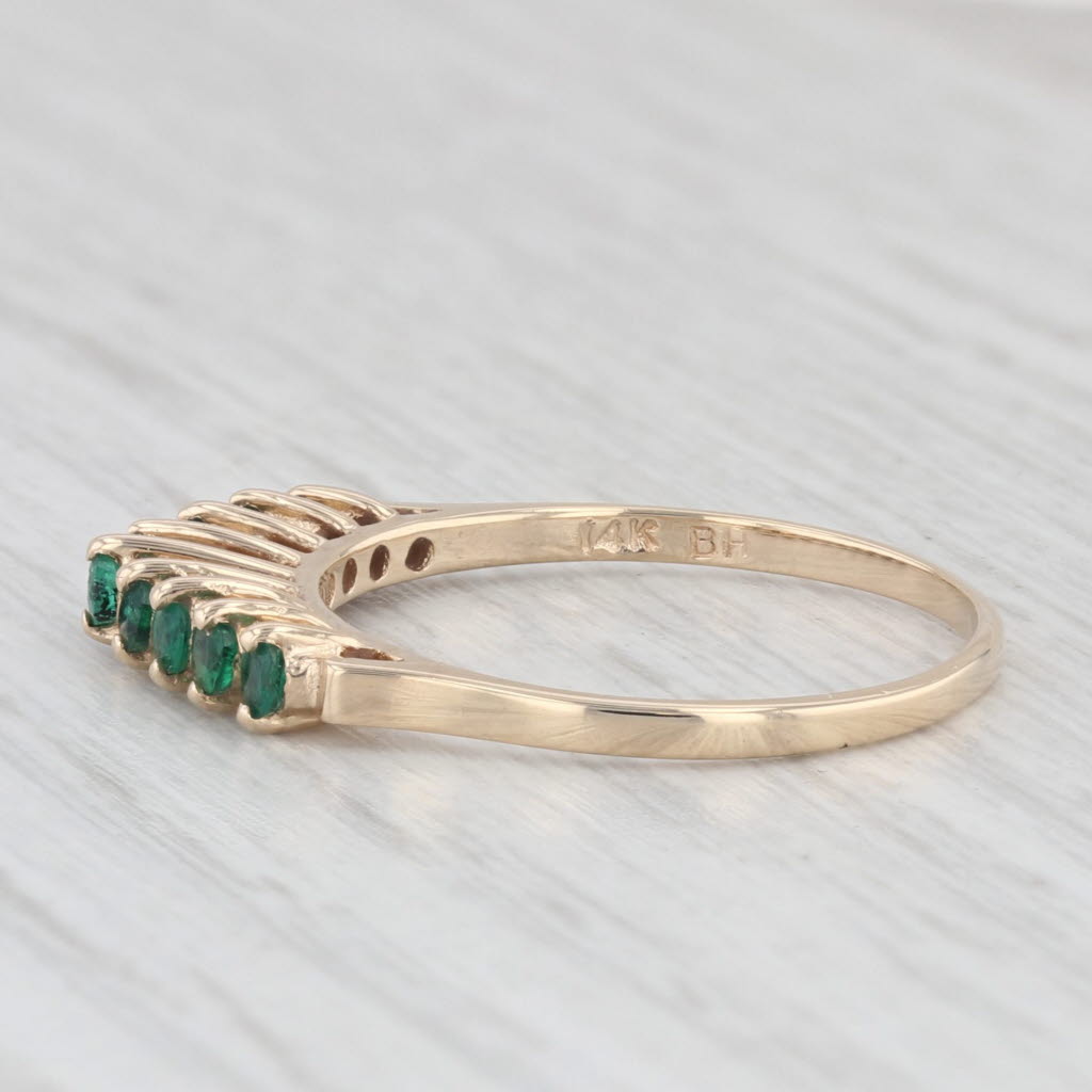 Light Gray 0.34ctw Tiered Emerald Ring 14k Yellow Gold Size 7.25 Stackable