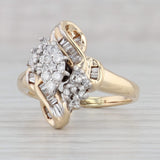 Gray 0.33ctw Diamond Cluster Marquise Engagement Ring 10k Yellow Gold Size 6.25