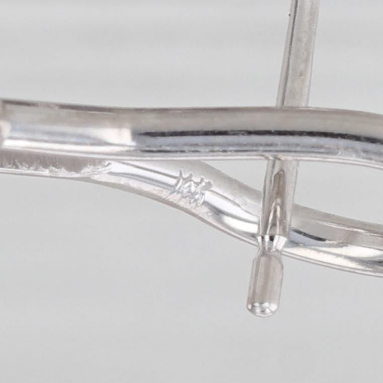 1.04ctw Diamond Drop Earrings 14k White Gold J-Hook Drops Omega Backs