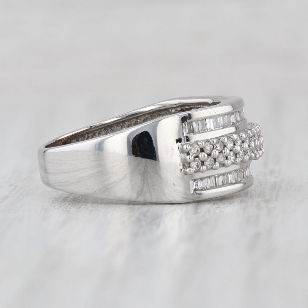 0.47ctw Diamond Band 14k White Gold Size 7 Wedding Anniversary Ring
