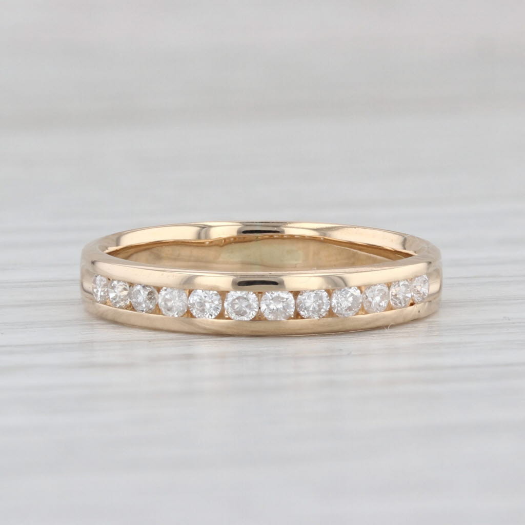 0.24ctw Diamond Wedding Band 14k Yellow Gold Size 5.5 Stackable Ring