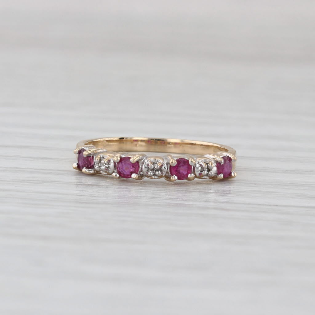 0.20ctw Ruby Diamond Ring 10k Yellow Gold Size 4.25 Stackable