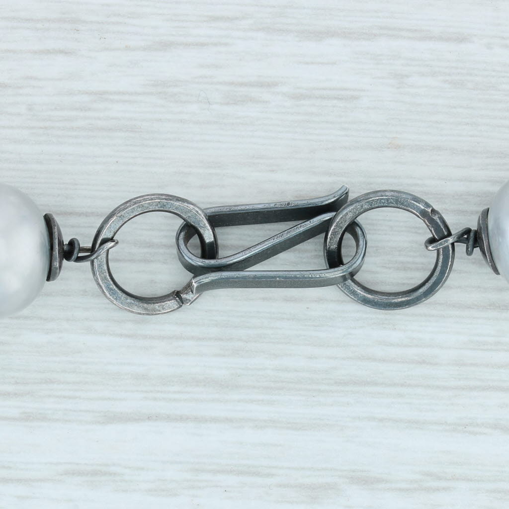 Gray Cultured Pearl Diamond Statement Necklace Bead Strand 26” Layer Nordstrom