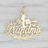 #1 Grandma Pendant 14k Yellow Gold Gift Keepsake Charm