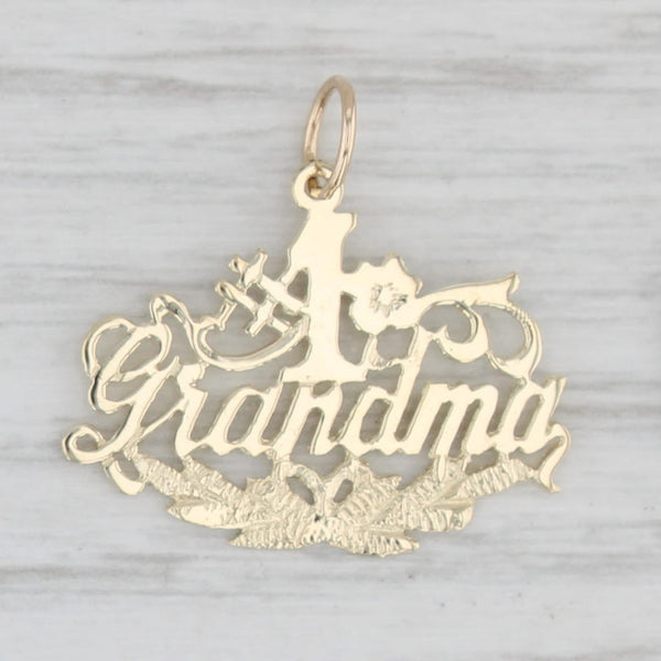 #1 Grandma Pendant 14k Yellow Gold Gift Keepsake Charm