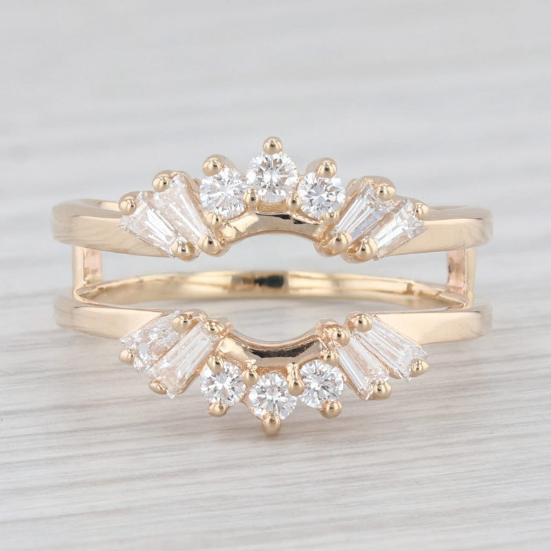0.70 ctw Diamond Contoured Ring Jacket Wrap 14K Yellow Gold Size 8.25 Wedding
