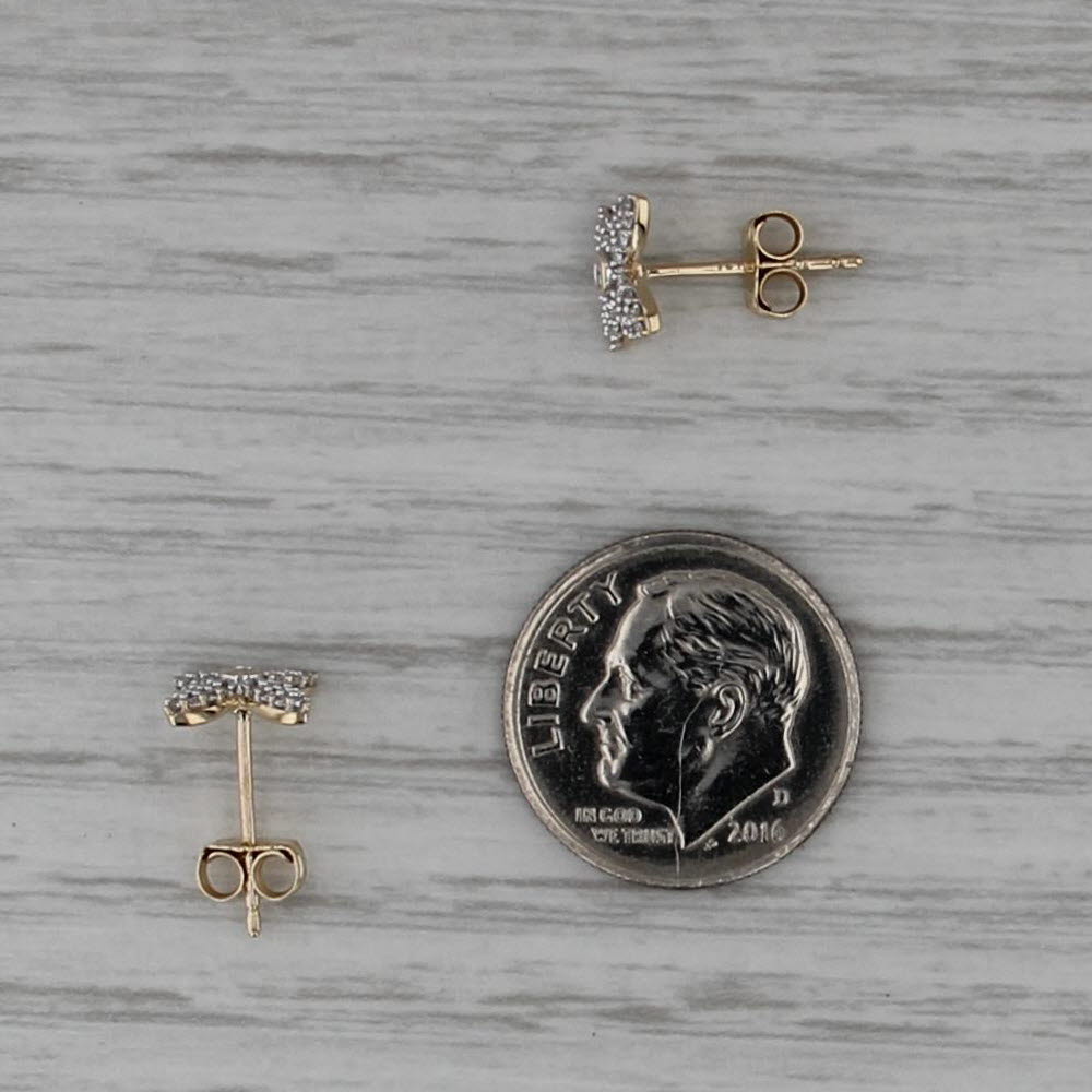 0.15ctw Diamond Flower Stud Earrings 14k Yellow Gold Floral Studs