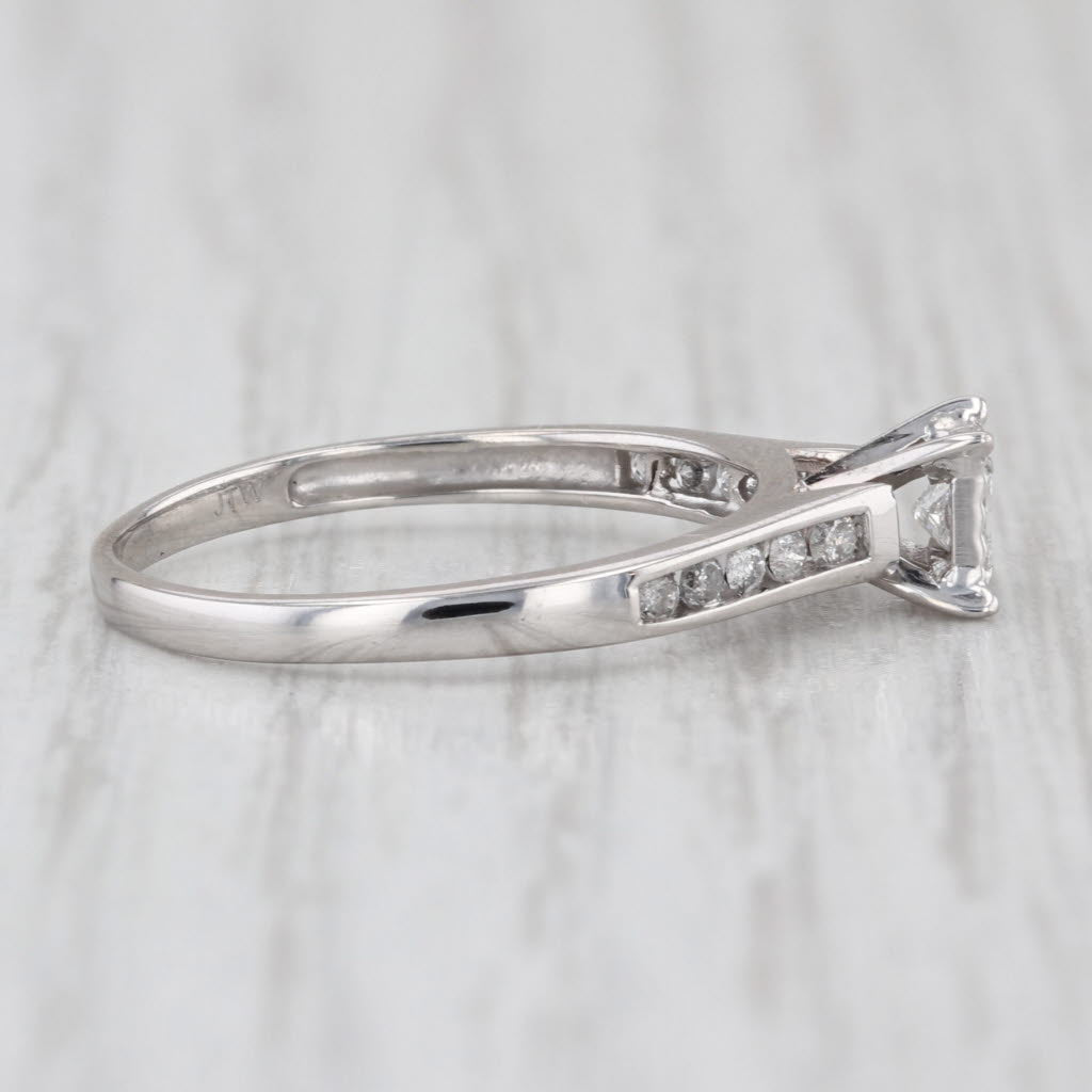 0.33ctw Princess Diamond Engagement Ring 10k White Gold Size 7 Cathedral Band