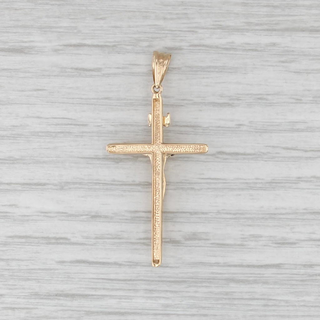 Crucifix Cross Pendant 18k Yellow Gold INRI Religious Jewelry