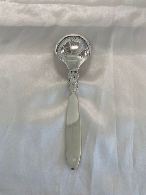 Georg Jensen Cactus Pierced Berry Serving Spoon Sterling Silver Denmark 8.75"