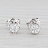 0.48ctw Diamond Halo Stud Earrings 14k White Gold