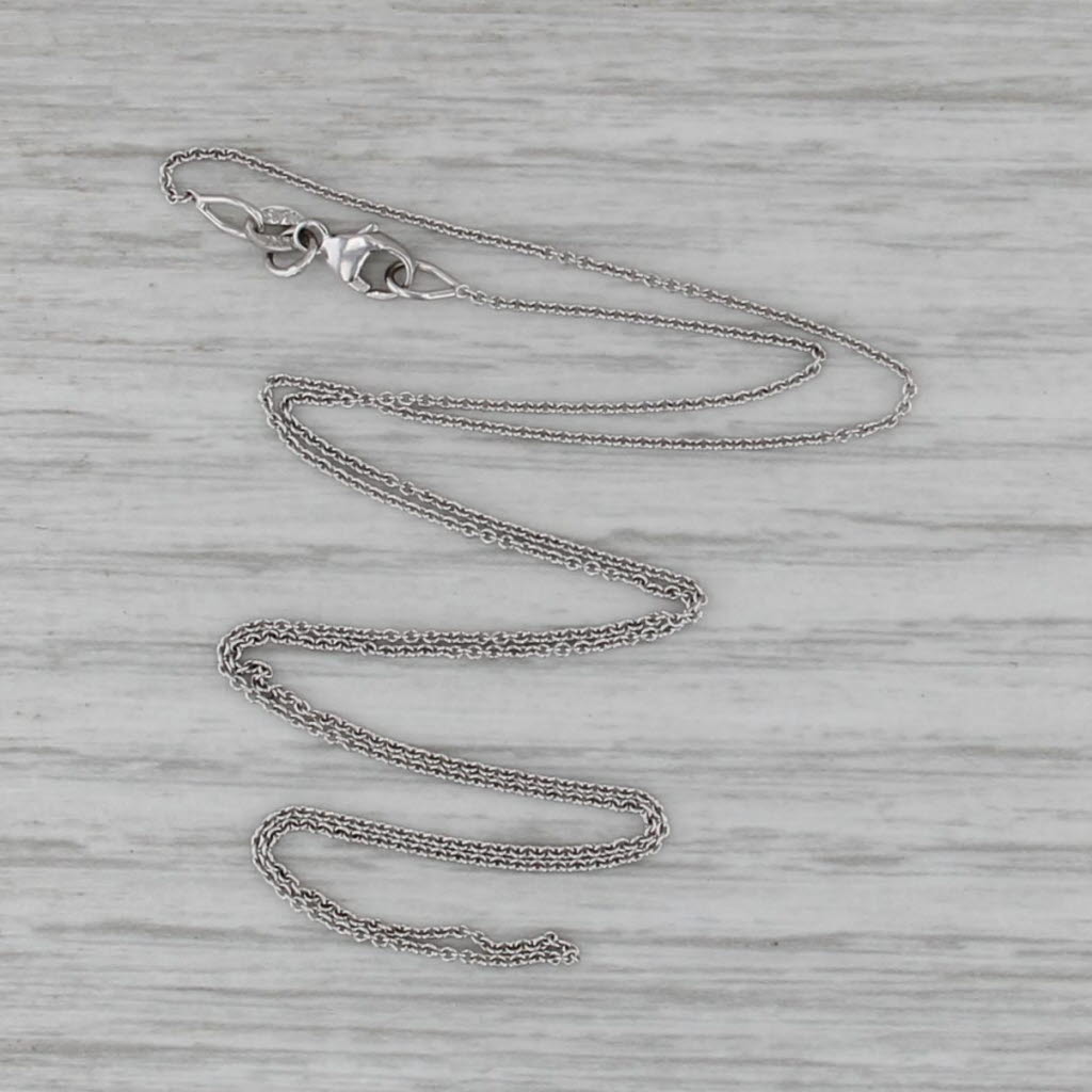 Cable Chain Necklace 14k White Gold 18" 0.6mm
