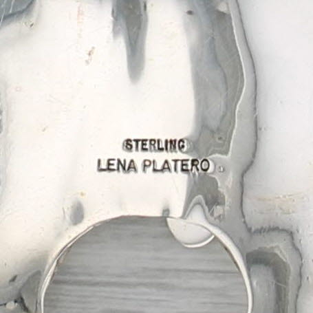 Lena Platero Bear Pendant Green Turquoise Sterling Silver Navajo Native American