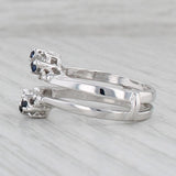 Gray 0.46ctw Blue Sapphire Diamond Ring Jacket Guard 14k White Gold Size 5.5 Wrap