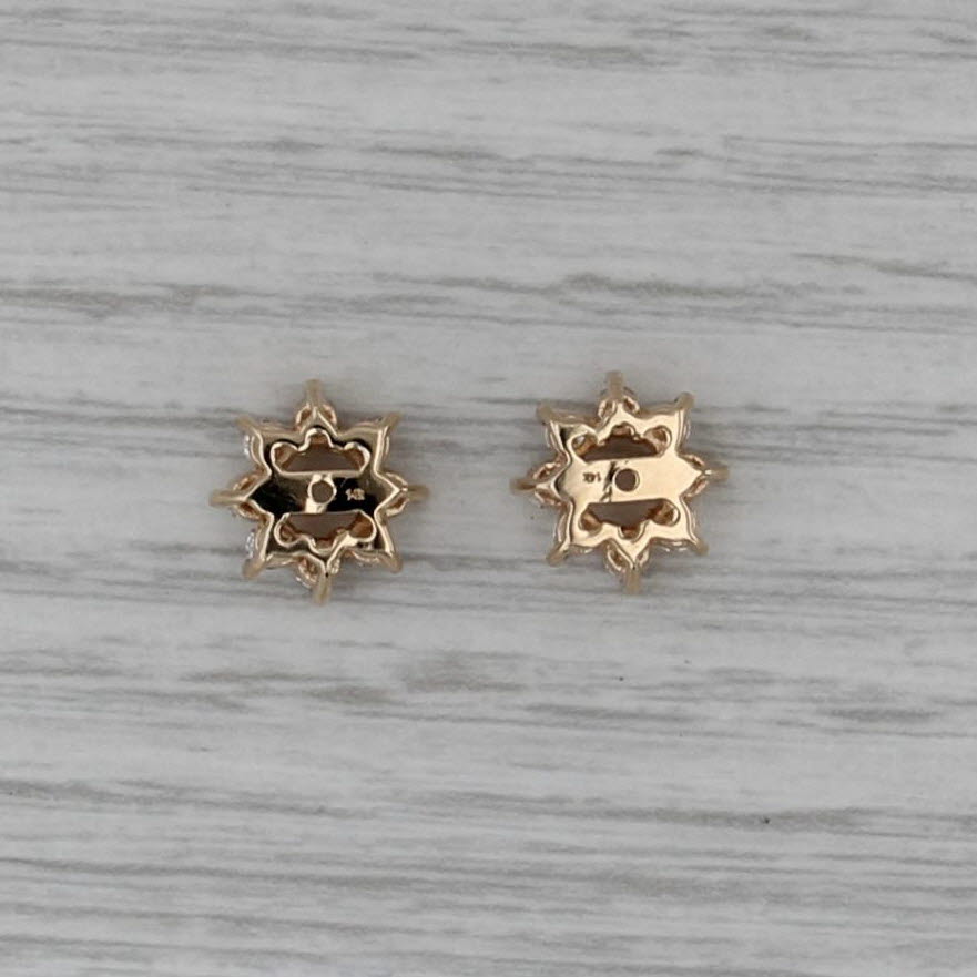 0.62ctw Diamond Earring Jackets 14k Yellow Gold Enhancers for Studs