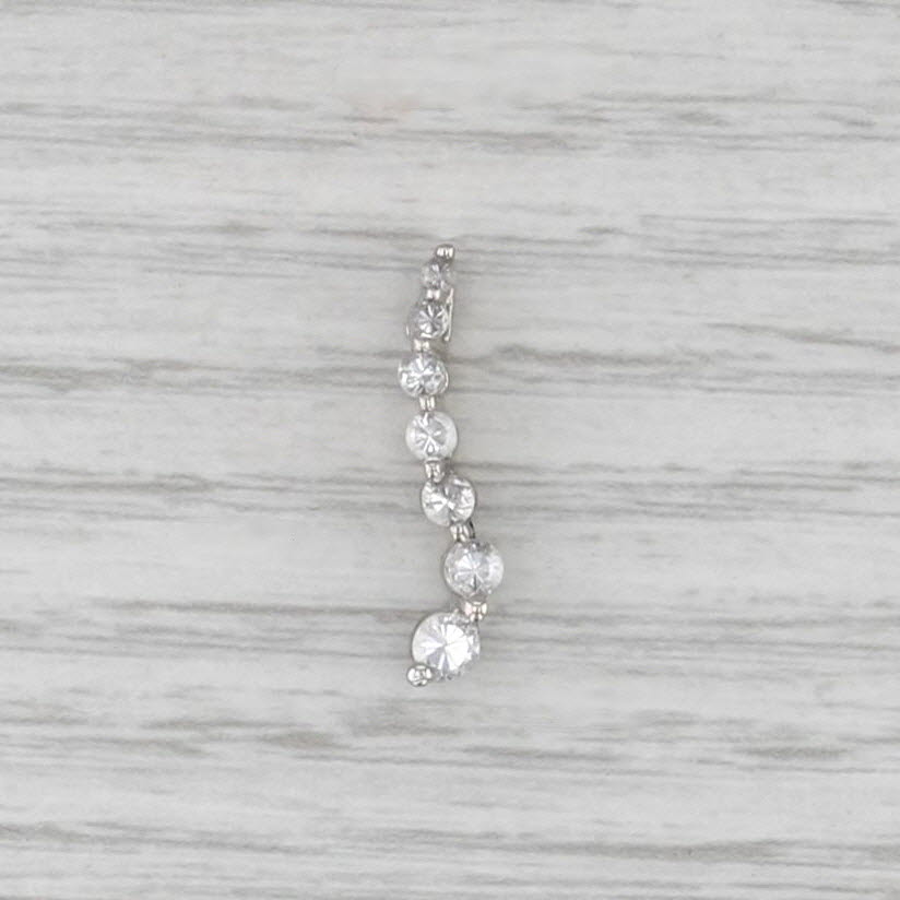 0.64ctw Graduated White Topaz Journey Pendant 10k White Gold