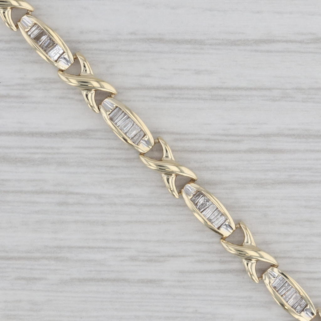 Gray 1.50ctw Diamond Tennis Bracelet 10k Yellow Gold 7.25" 4mm