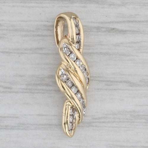 Gray 0.15ctw Diamond Drop Pendant 14k Yellow Gold
