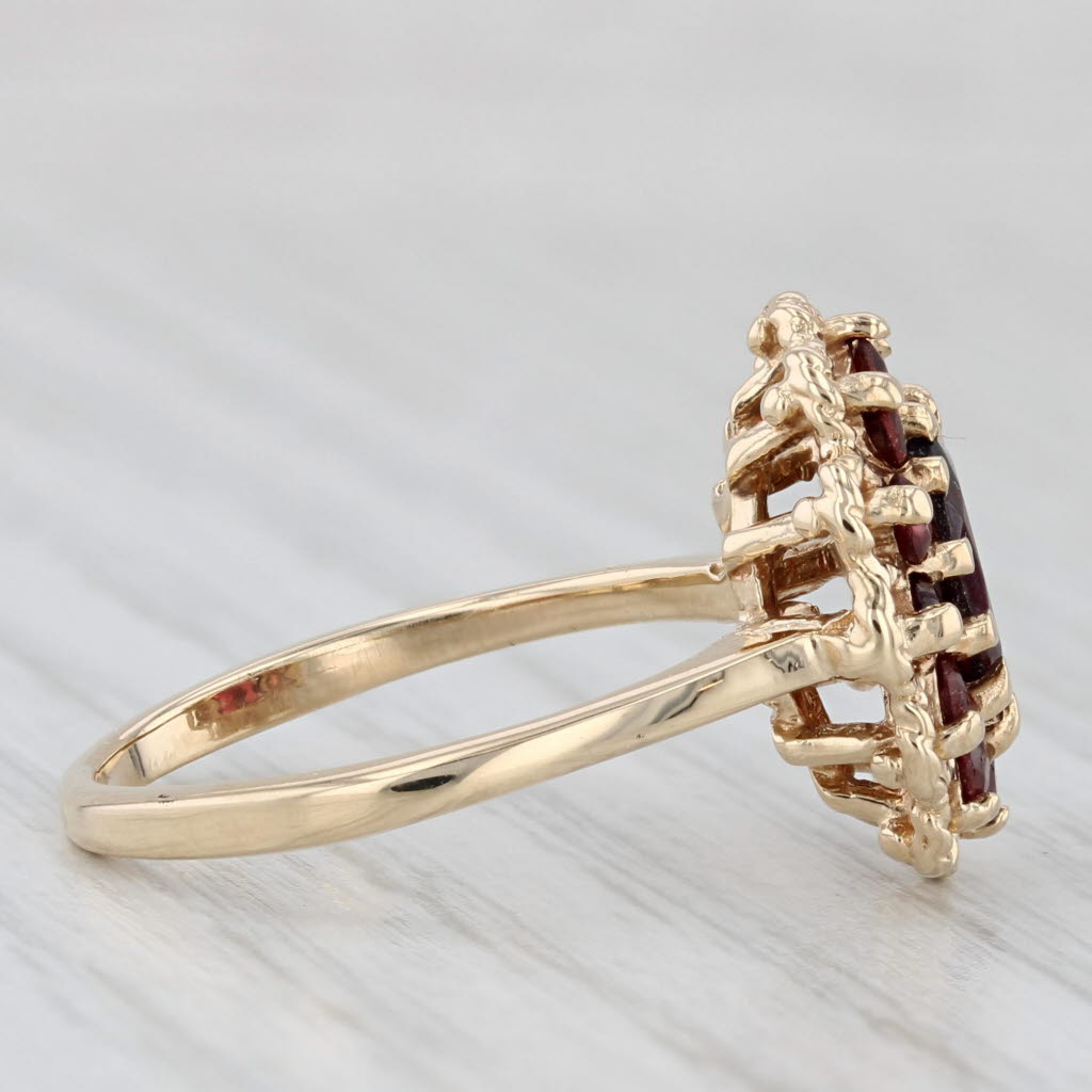 Light Gray 1.65ctw Oval Garnet Halo Ring 14k Yellow Gold Size 6.5