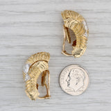 Gray 0.46ctw Diamond Heart Half Hoop Earrings 18k Yellow Gold Clip-On Statement Drops