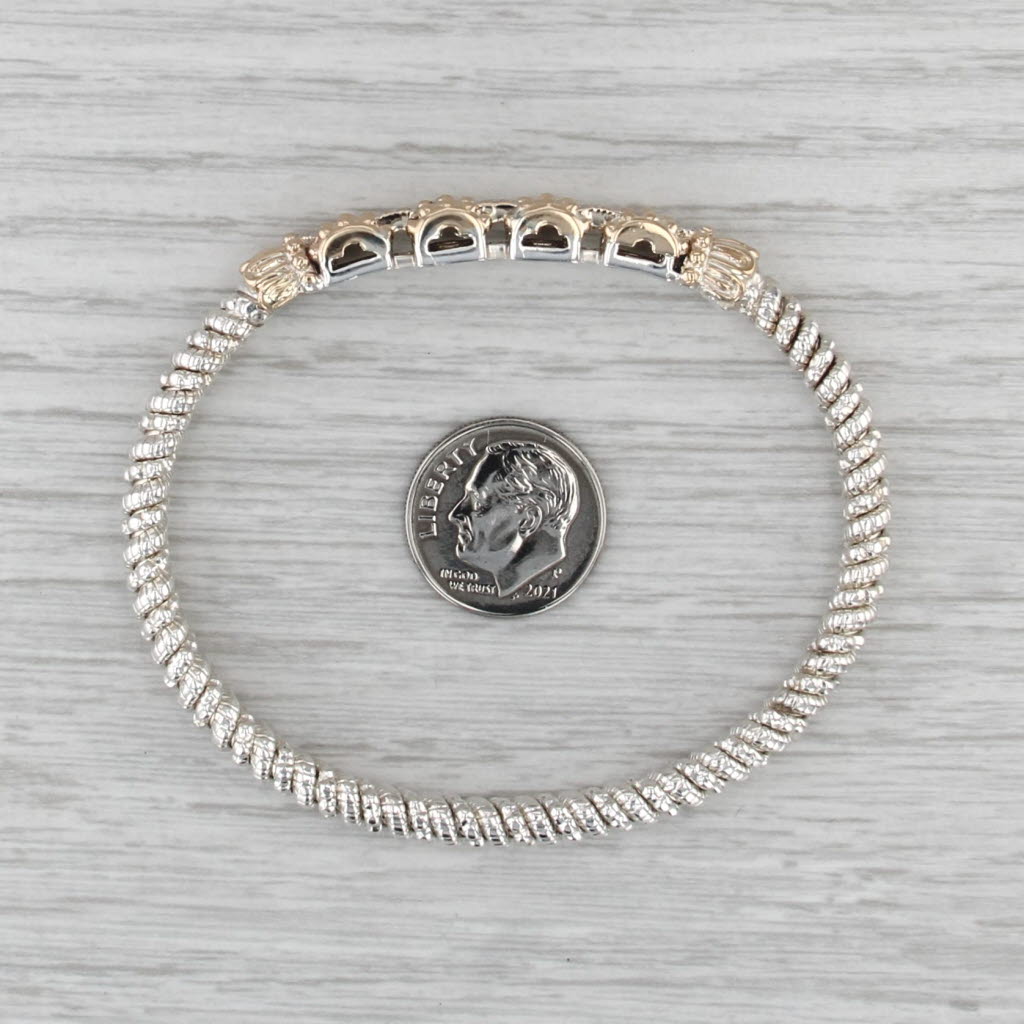 Alwand Vahan Diamond Bangle Bracelet 14k Yellow Gold Sterling Silver w/ Pouch