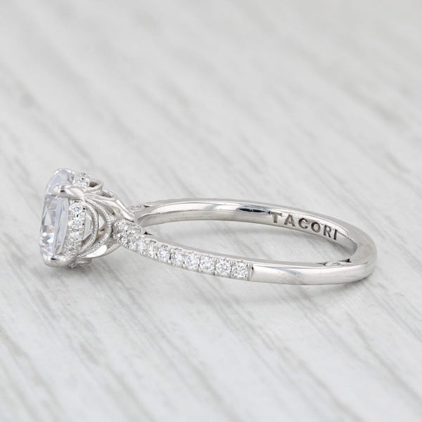 New Diamond Tacori Semi Mount Engagement Ring 18k White Gold Certificate Sz 6.5
