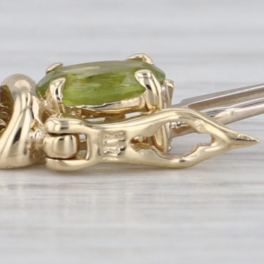 10ctw Light Green Peridot Tennis Bracelet 14k Yellow Gold 6.75" 6.4mm