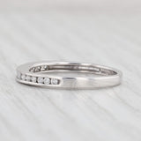 Light Gray 0.15ctw Diamond Wedding Band 14k White Gold Size 7 Stackable Ring