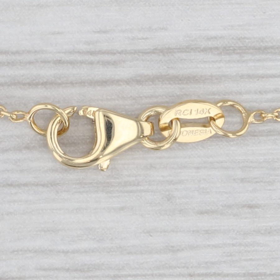 Light Gray Emerald Diamond Flower Pendant Necklace 14k Yellow Gold Adjustable Cable Chain