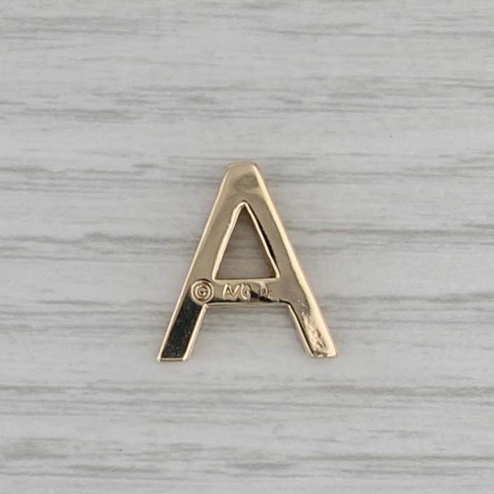0.30ctw Diamond Letter Initial A Pendant 14k Yellow Gold Floating Drop