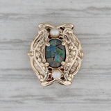 Mosaic Opal Doublet Pearl Slide Bracelet Charm Pendant 10k Yellow Gold