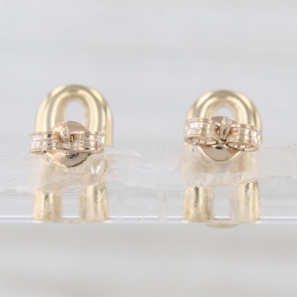Anchor Chain Link Stud Earrings 18k Yellow Gold Small Infinity Studs