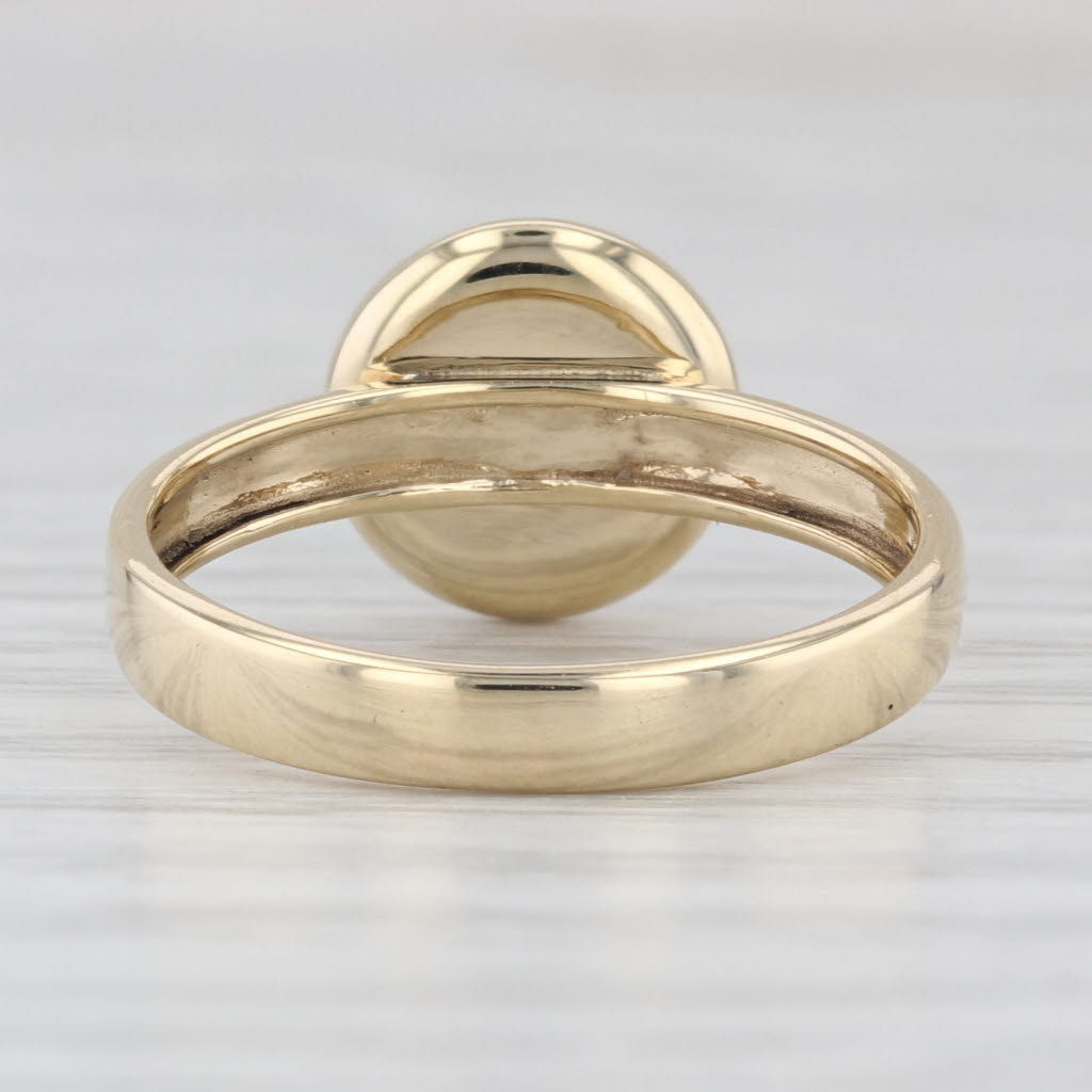 Round Blue Green Assembled Opal Ring 14k Yellow Gold Size 7