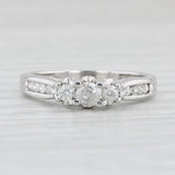 Light Gray 0.37ctw Round 3-Stone Diamond Engagement Ring 10k White Gold Size 7