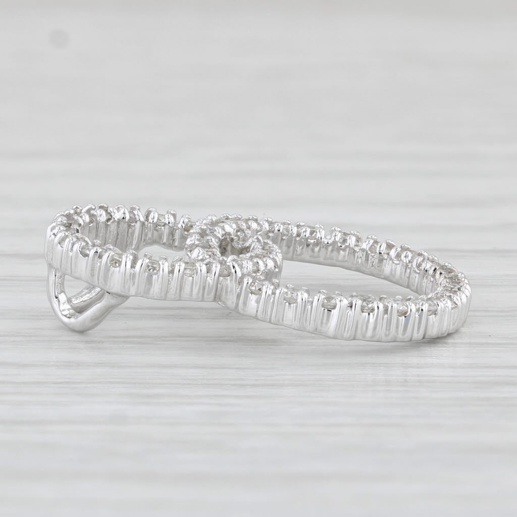 Light Gray 0.38ctw Diamond Interlocking Eternity Circle Pendant 14k White Gold