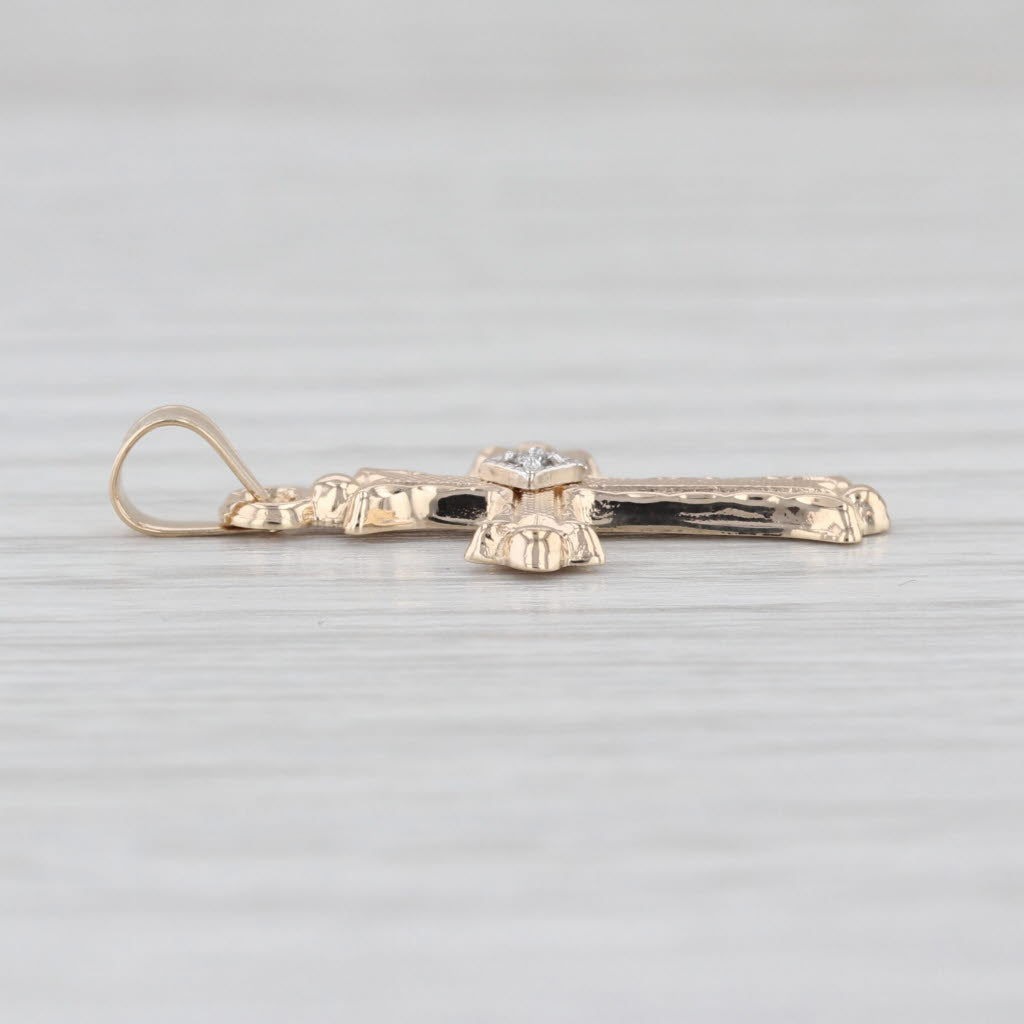 New Cross Pendant 14k Yellow Gold Diamond Accent