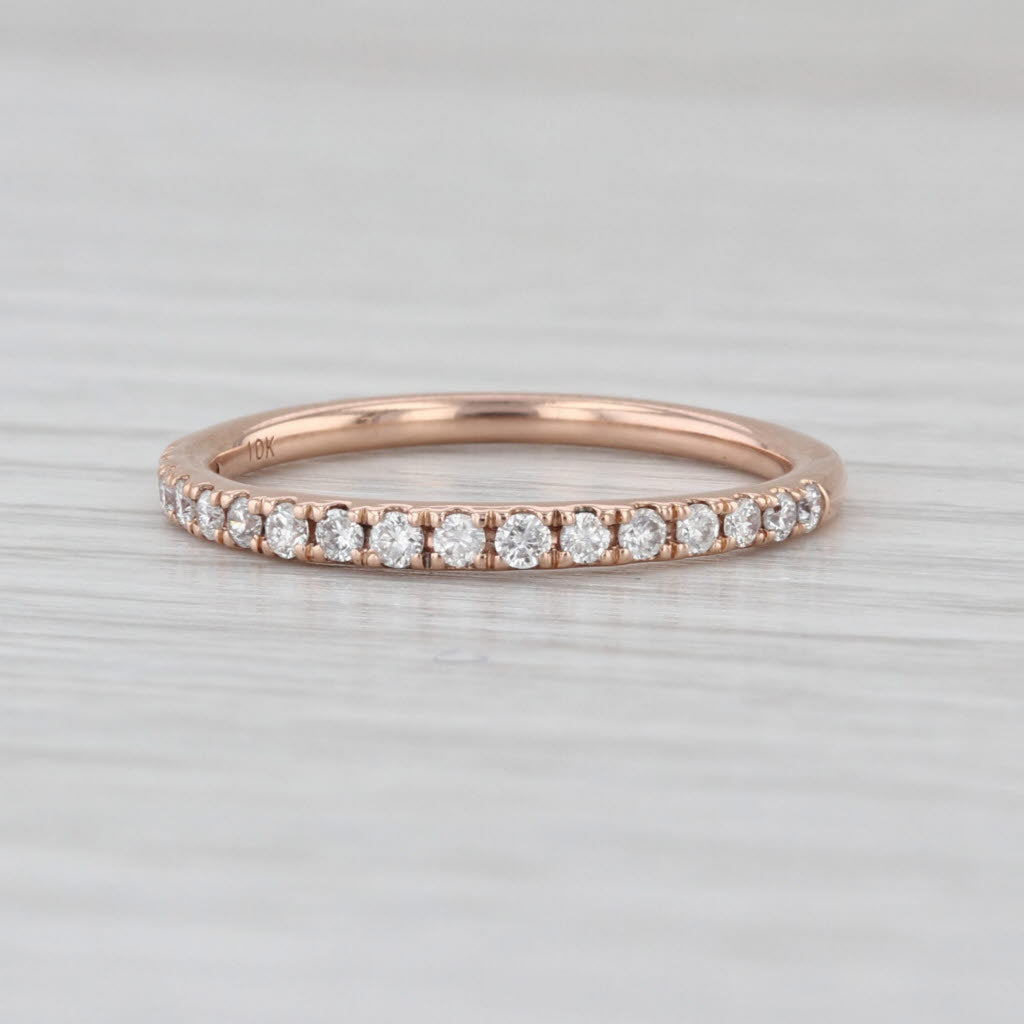 0.23ctw Diamond Wedding Band 14k Rose Gold Size 7 Stackable Anniversary Ring